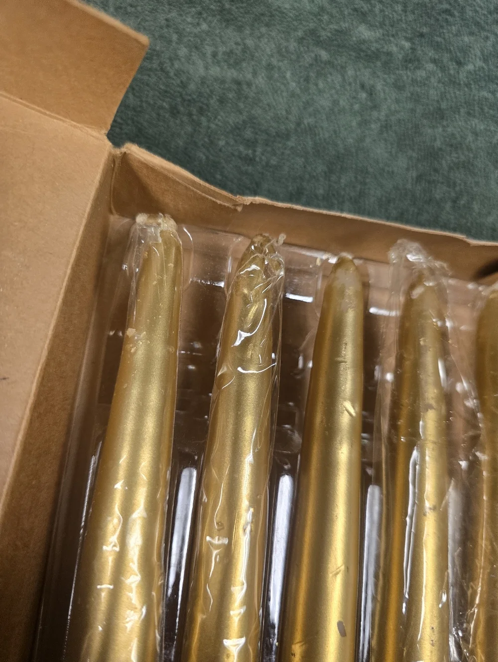 Set of 6 Gold Taper Candles - Picture 4 of 13